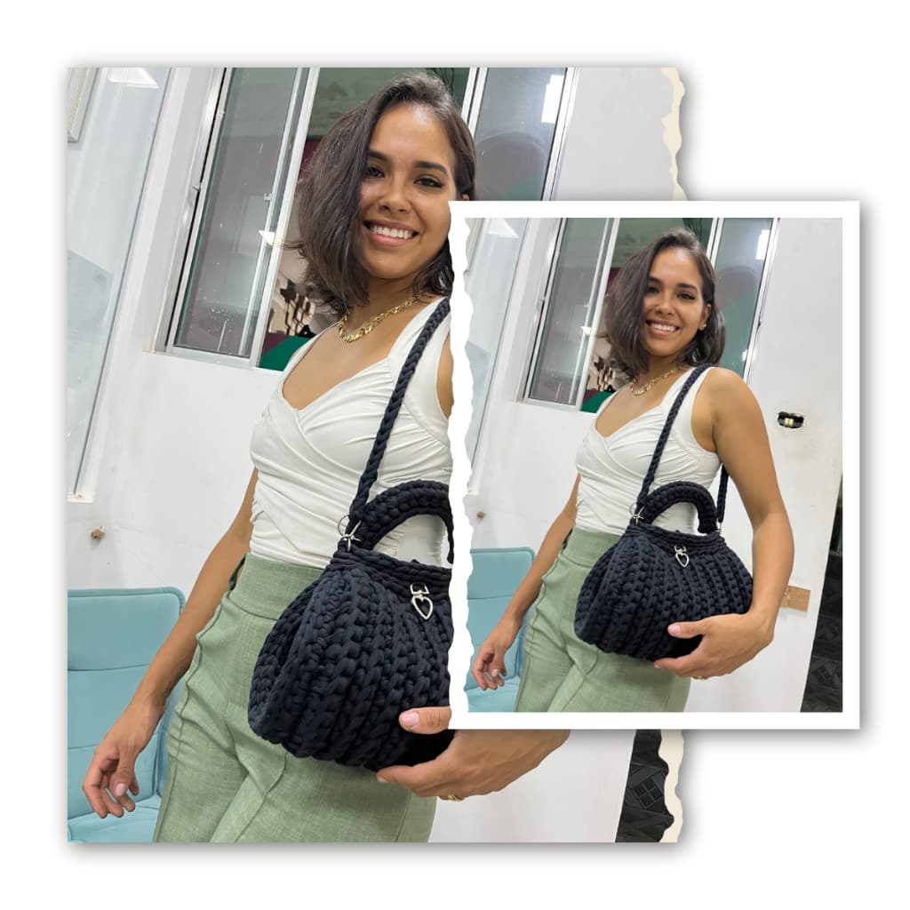 Bolsa de Croche Fio de Malha Com fechos Metalizados e duas Alças Inclusas para todas ocasioes