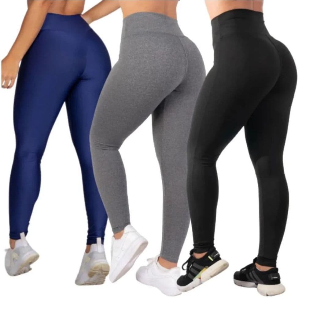 Kit 3 Calça Legging Feminina Suplex