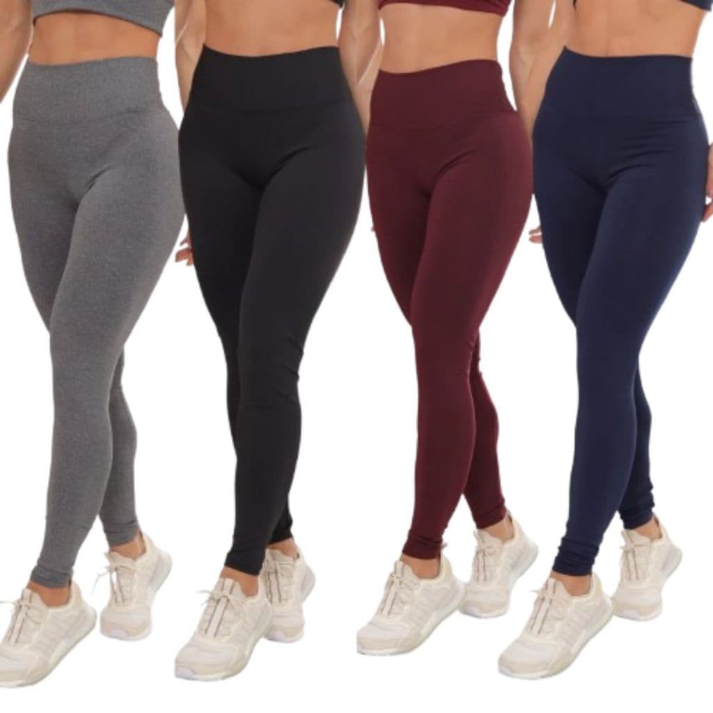 Kit 4 Calça Legging Feminina Suplex Academia Fitness e Caminhada Confortável