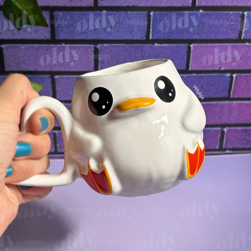 Caneca Pato Patinho Fofo Iti Malia Cerâmica Coisas Diferentes para Casa