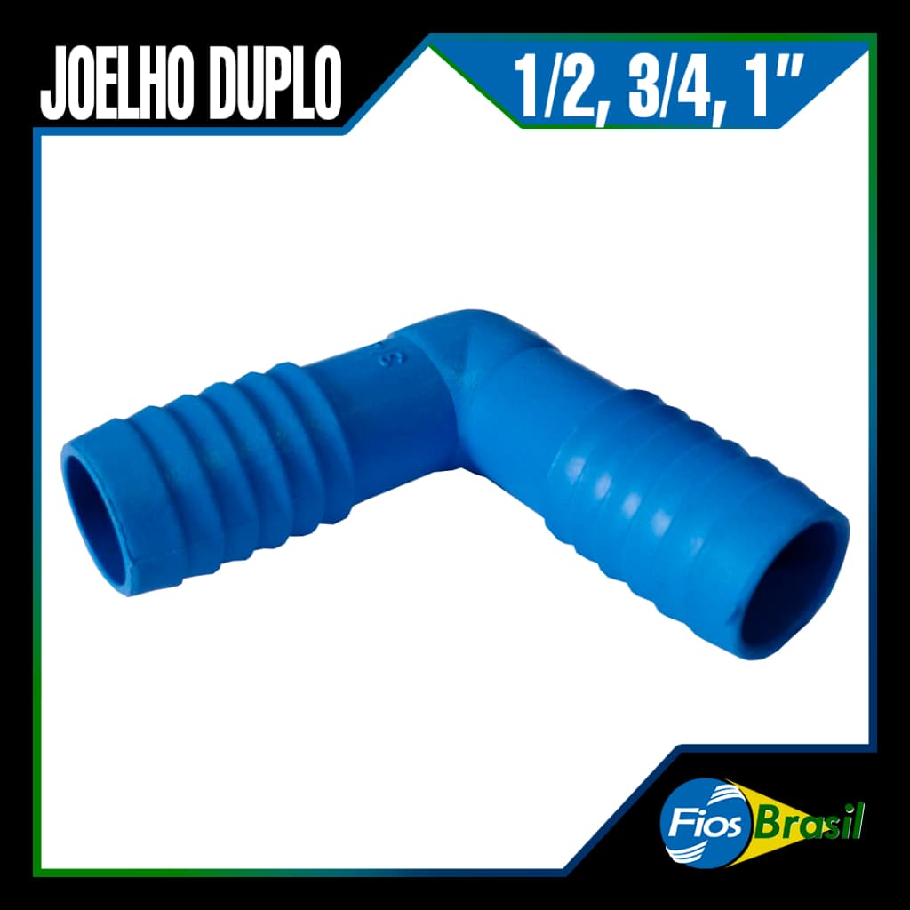 Joelho Interno Duplo 1/2, 3/4, 1Pol | Para Sistemas de irrigação, PP c/ NF-e