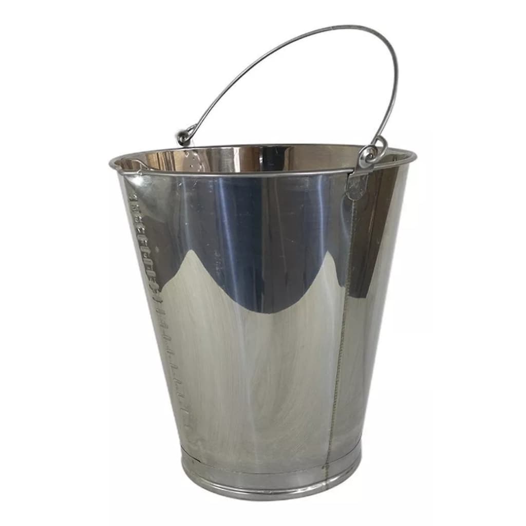 Balde Ordenha Para Tirar Leite 10 Litros Aço Inox Graduado Durável e Resistente - Gudim