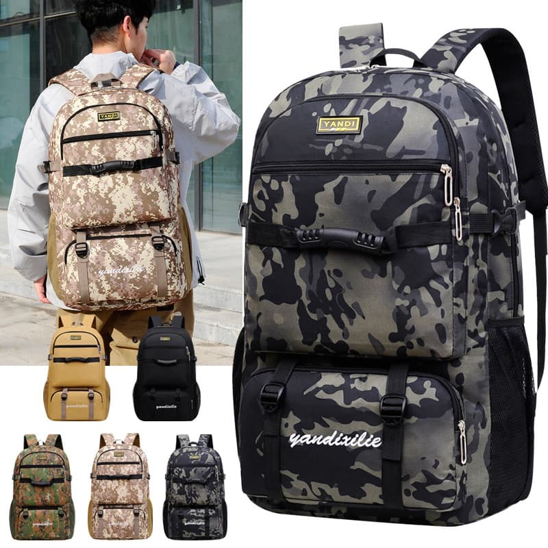 Mochila  Camping Camuflada Impermeável Reforçada e confortável e Espaçosa Para Trilha Acampamento Viagem Resistent
