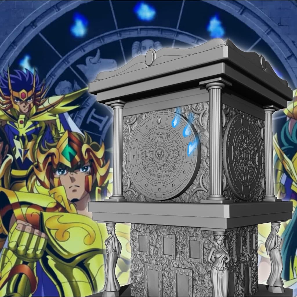 Relógio de Fogo Saint Seiya Com Acendimento Luminária Abajur Cavaleiros do zodíaco