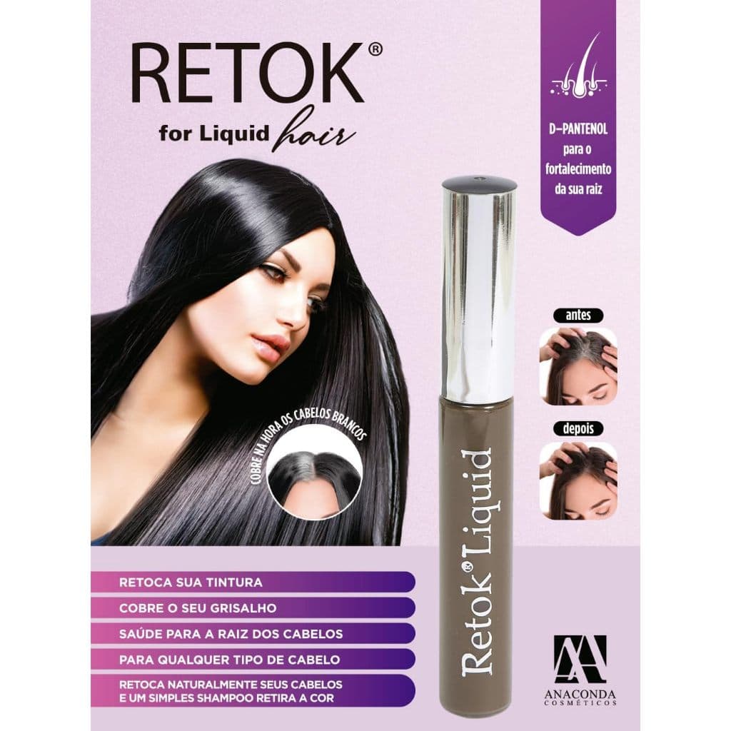 Retok Liquido para Cabelo e Barba Anaconda 8ml Castanho Medio