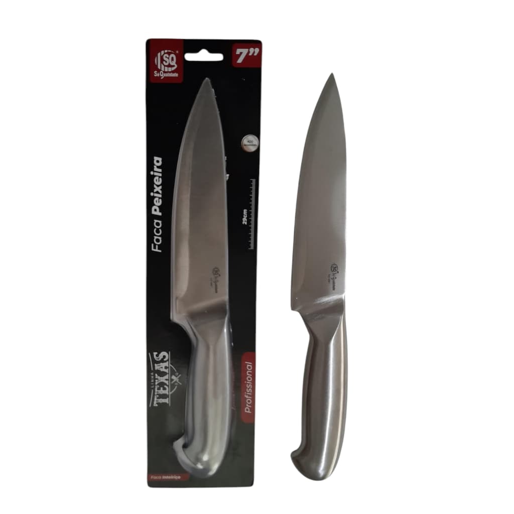 FACA INOX LINHA TEXAS FACA DE COZINHA EM INOX 7 POLEGADAS