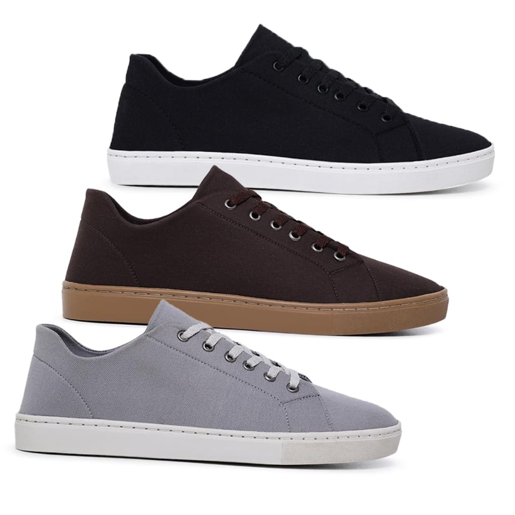 Sapatenis Masculino Kit 3 Pares Tenis Casual Confortavel Leve Macio Moda Versatil Estilo Dia a Dia