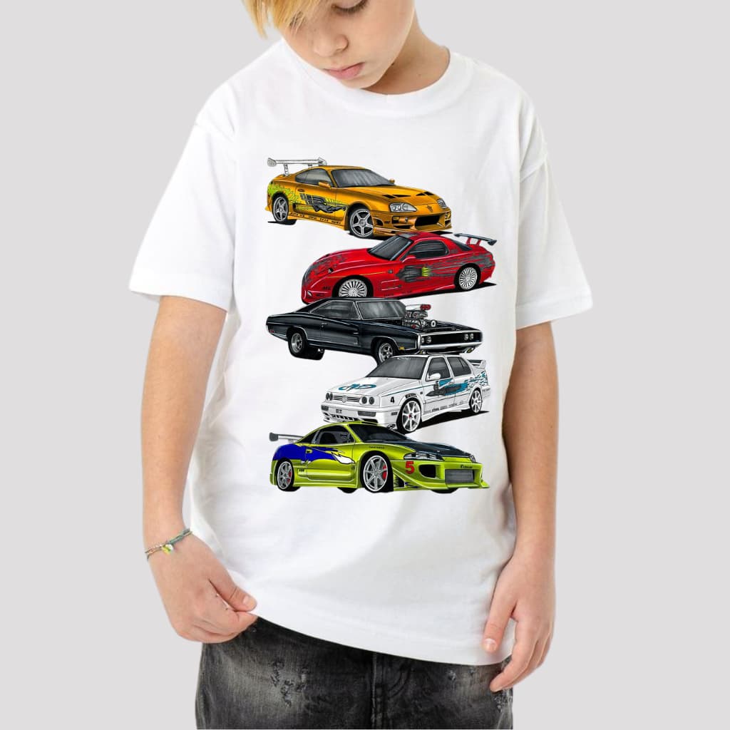 CAMISETA CAMISA BLUSA MANGA CURTA MENINO INFANTIL JUVENIL DESENHO DE CARRO TENDENCIA VARIOS MODELOS