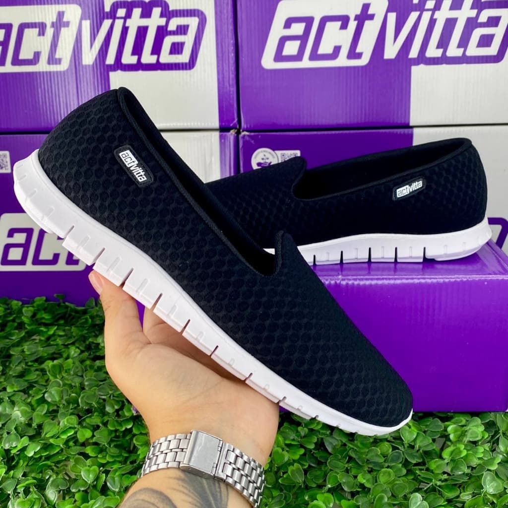 Tenis Feminino Super Conforto Calce Fácil Act Vitta 4202 Slip On Confortavel Original Basico