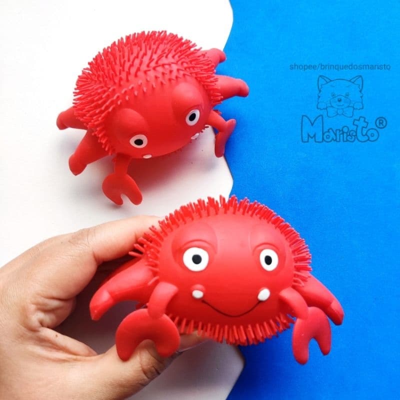 Mini Brinquedo Caranguejo de Apertar Sensorial com Luz