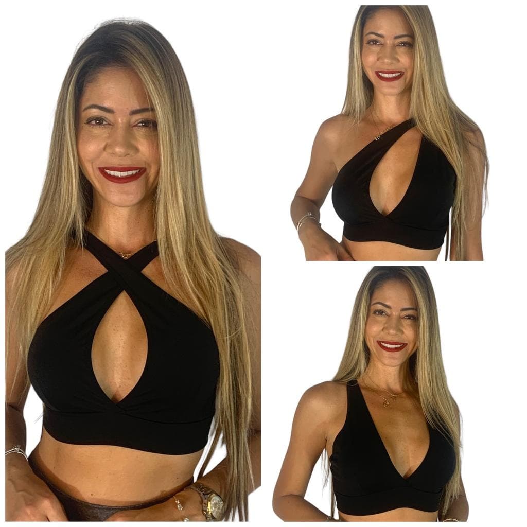 Top Academia Feminino fitness Suplex  Multiuso Várias Formas Treino