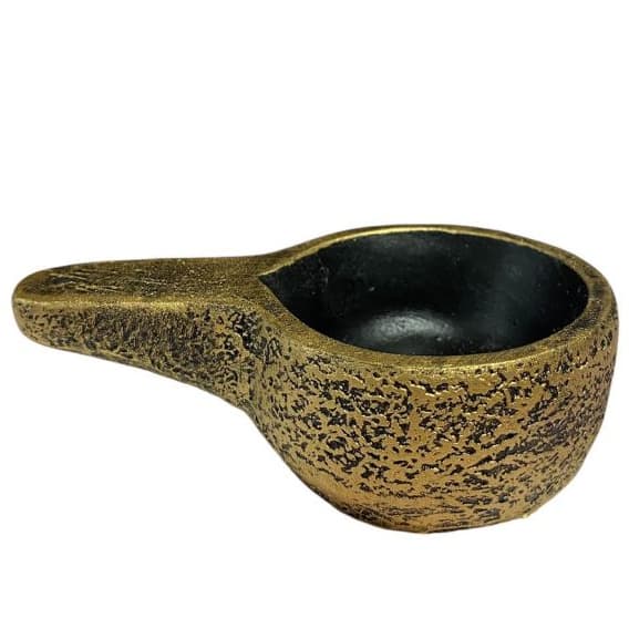 Incensario Sahumador Panelinha Resina Preto E Dourado Porta Incenso Protecao Limpeza Ambientes Decoracao Aromatizador