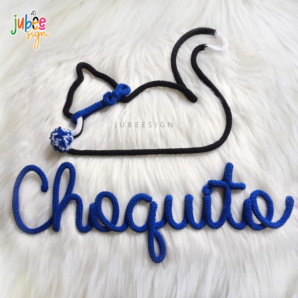 NOME EM TRICOTIN + Cachorro/Gato/Cavalinho