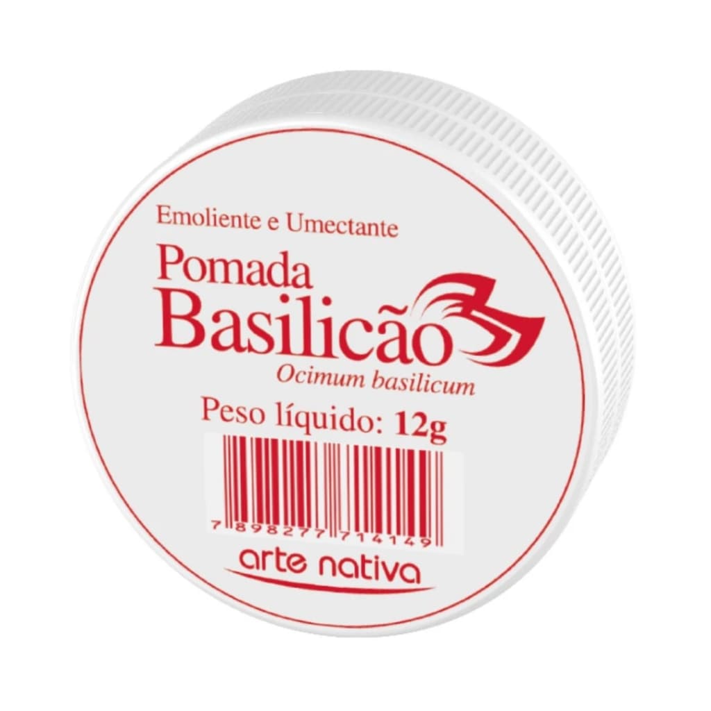 Pomada Basilicão 12g - Arte Nativa, Hidratação e manutenção da Pele, Emoliente Umectante Extra Forte