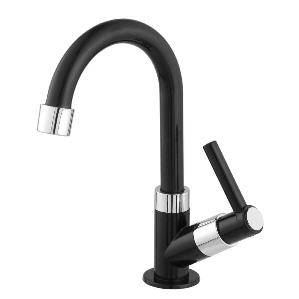 Torneira De Banheiro Para Lavabo Mesa 1/4 De Volta - Preta Com Cromado C62