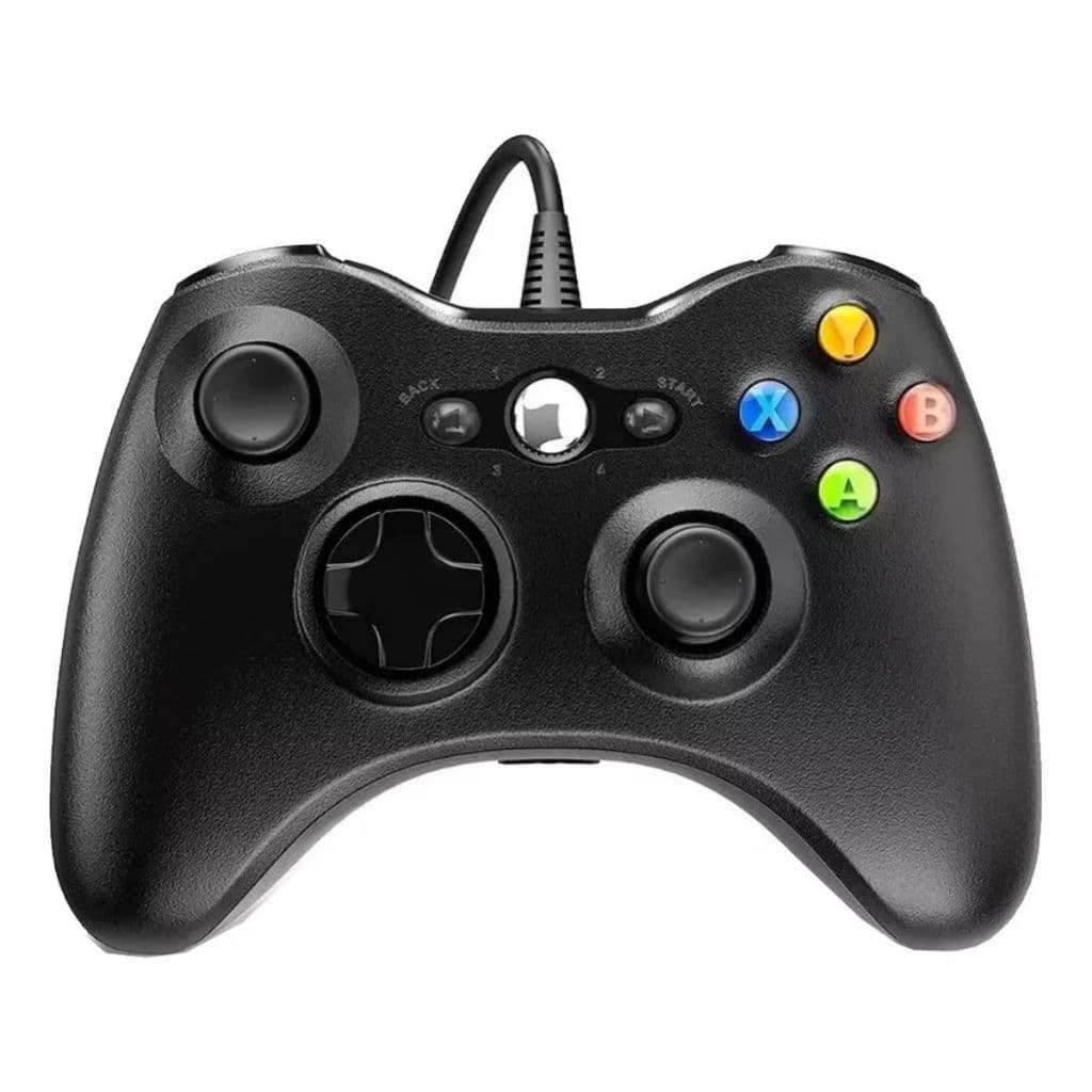 Controle para X-Box 360 Com Fio 2 Metros Preto - Compatível com PC, Game Pass