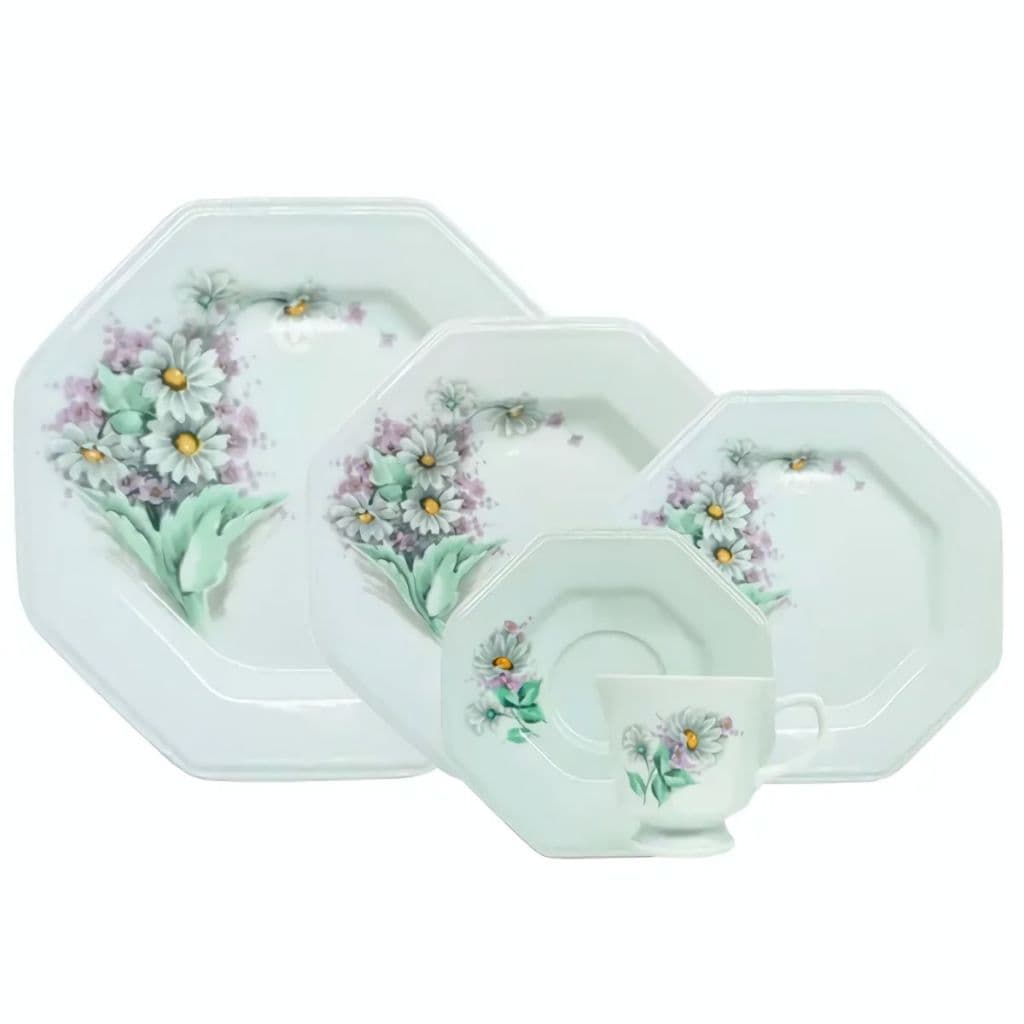Aparelho/Jogo De Jantar 30 Peças Prisma Floral Porcelana Schmidt