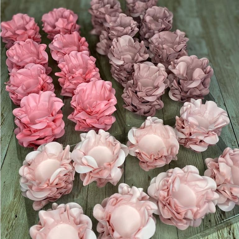 120 forminhas para doces finos COMBINAÇÕES cores ROSA CHA + ROSA BEBE + ROSA CANDY modelo flor  luxo