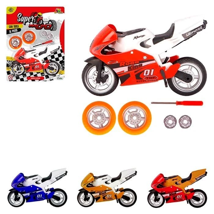 Brinquedo Moto corrida c/troca de pneus  super radical,entre nessa aventura radical presente