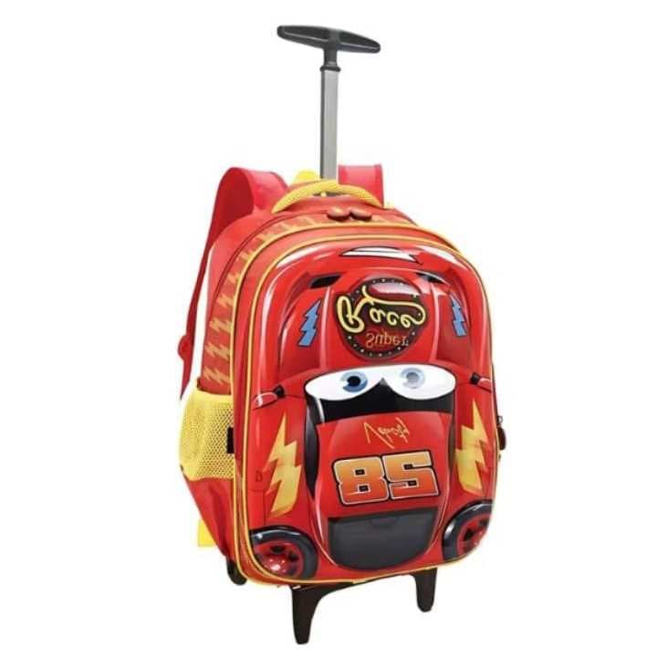 mochila escolar de carrinho para criança alto relevo 3d carro veloz Mcqueen