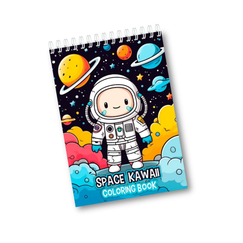 Space Kawaii Livro Para Colorir Relaxante Com Imagens Adoráveis De Espaço E Astronautas  50 Folhas papel 180g
