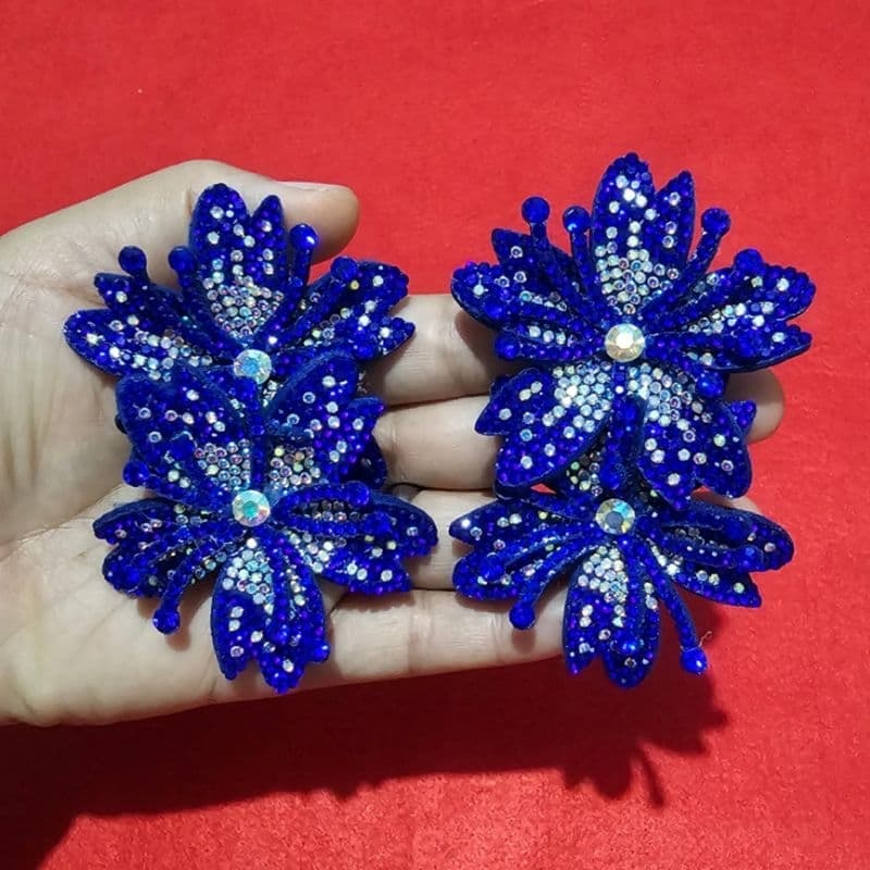 Flor dupla de feltro para artesanato 1 par