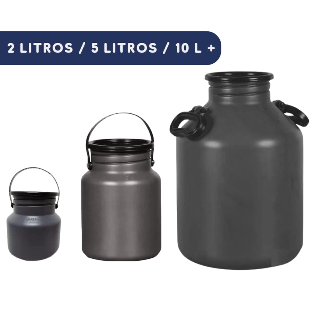 Latão de Leite 2L 5L 10L 20L | Litros Leiteteira de Plástico Lata Injesul