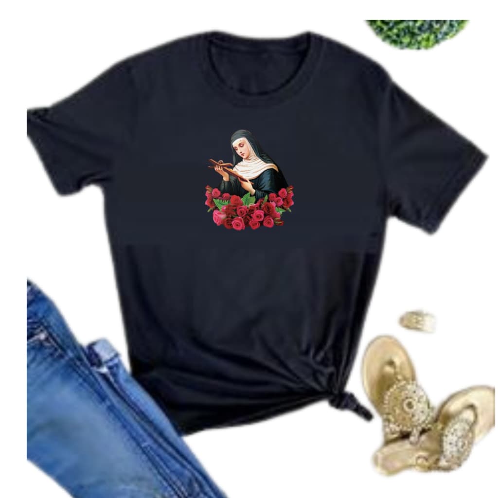 T-Shirt Blusa Camiseta - Santa Rita das Causas Impossiveis -  Gospel Religiosa