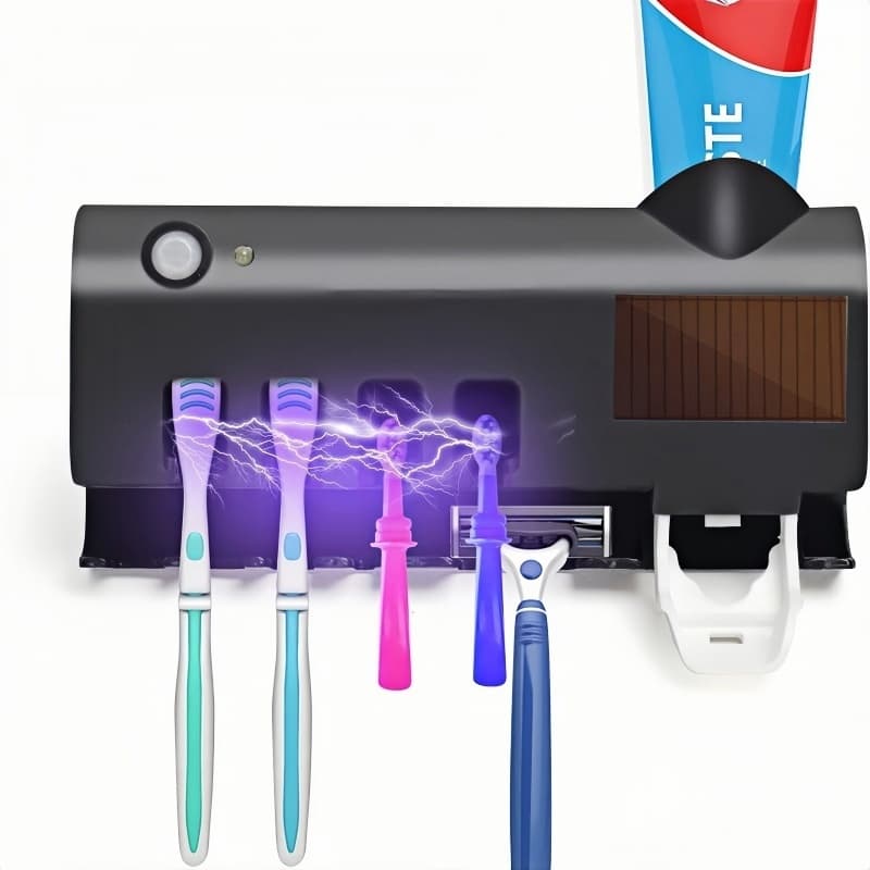 Aplicador Pasta De Dente Dispenser Porta Escovas Com Esterilizador Uv Promoção