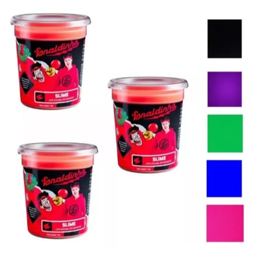 Kit 3 Slime Gelastica Enaldinho Youtuber C/ Bolinha Surpresa