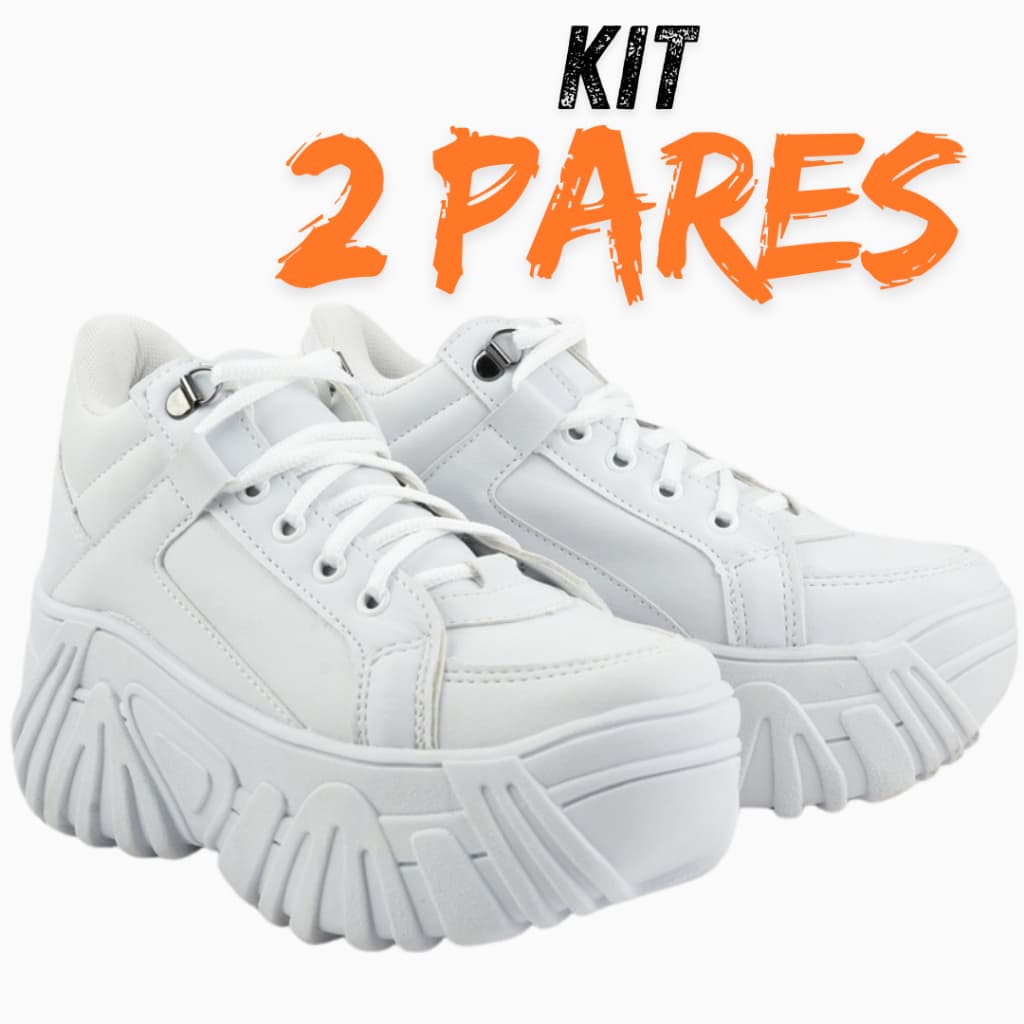 Kit 2 Tênis Buffalo Chunky Sneaker Plataforma 7cm de altura Tênis Para Festa Promoção