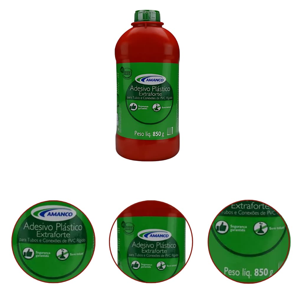 Cola Adesivo Amanco Vermelha Extra Forte Para Canos Pvc Emenda Irrigação 850g
