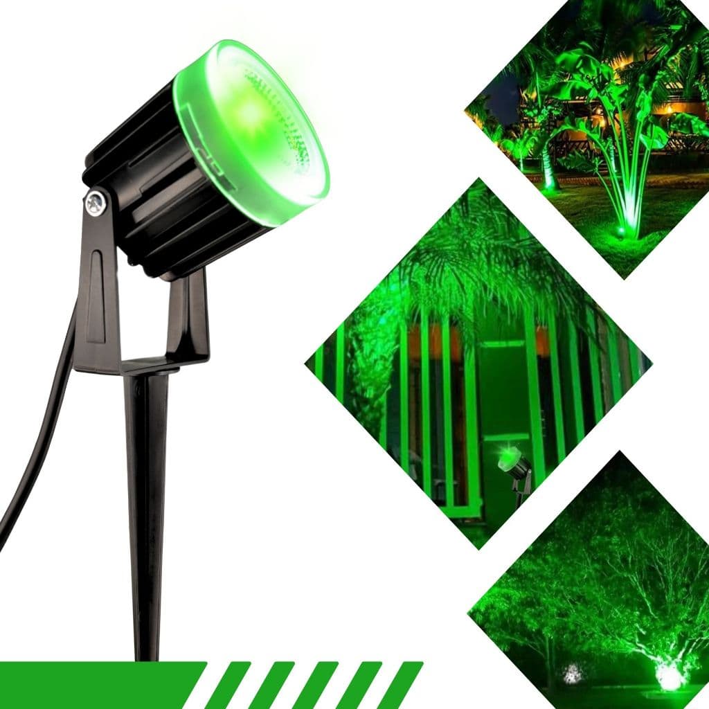 LUMINÁRIA ESPETO DE JARDIM VERDE COB LED 7W GRAMA GRAMADO QUINTAL EFEITO ARVORE ANT