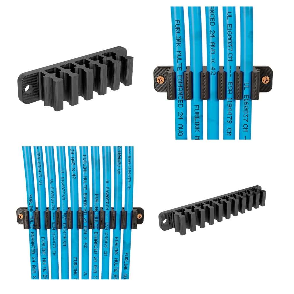 Kit 20 Pentes Organizadores Cabos De Rede 10 pentes para 10 cabos + 10 pentes para 5 cabos
