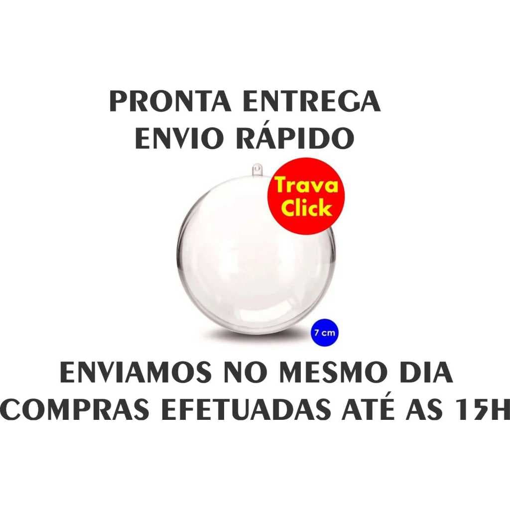 60 Esfera Acrílica 7cm - Bola Acrílica - Enfeito Natal - Árvore - Porta Foto