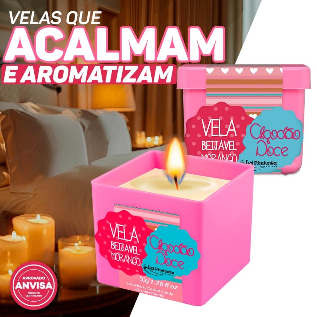 VELA AROMÁTICA BEIJÁVEL QUE DEIXA O CLIMA ENVOLVENTE E PERFUMADO