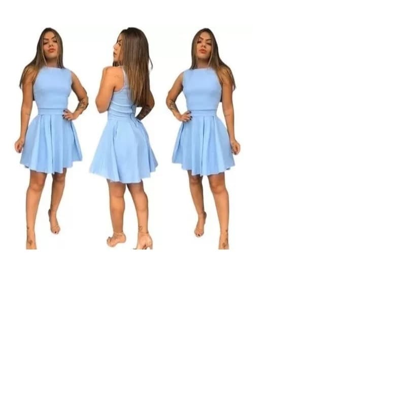 Vestidos Curtos Feminino Boneca Rodado Bengaline