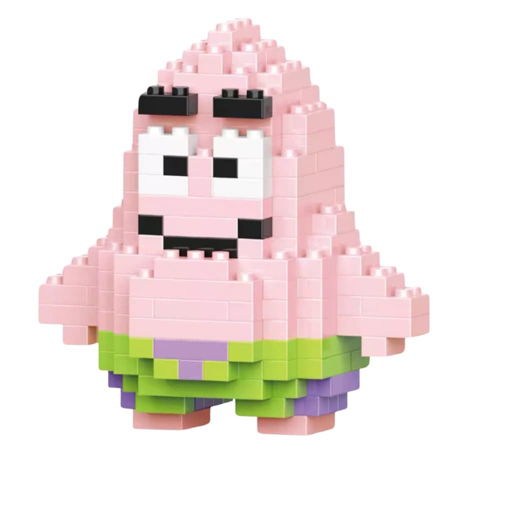 Mini Bloco de Montar Patrick Estrela 166 Peças Boneco Colecionável