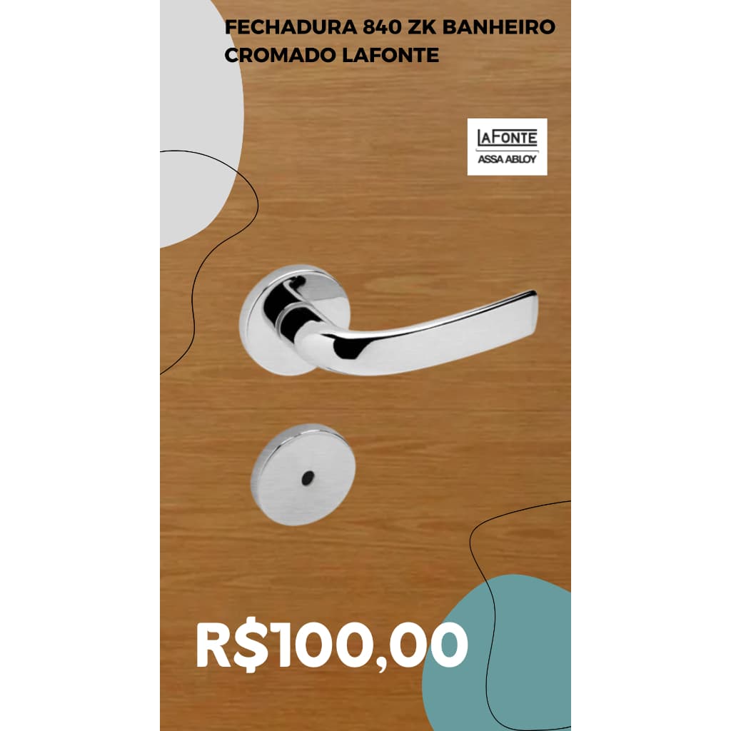 Fechadura 840 ZK Banheiro Cromado - LaFonte