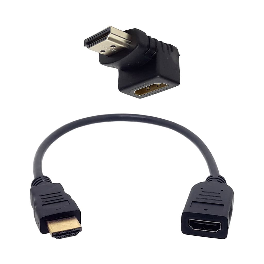 Cabo extensor de entrada Hdmi M/F 30 Cm com Adaptador para 90º graus