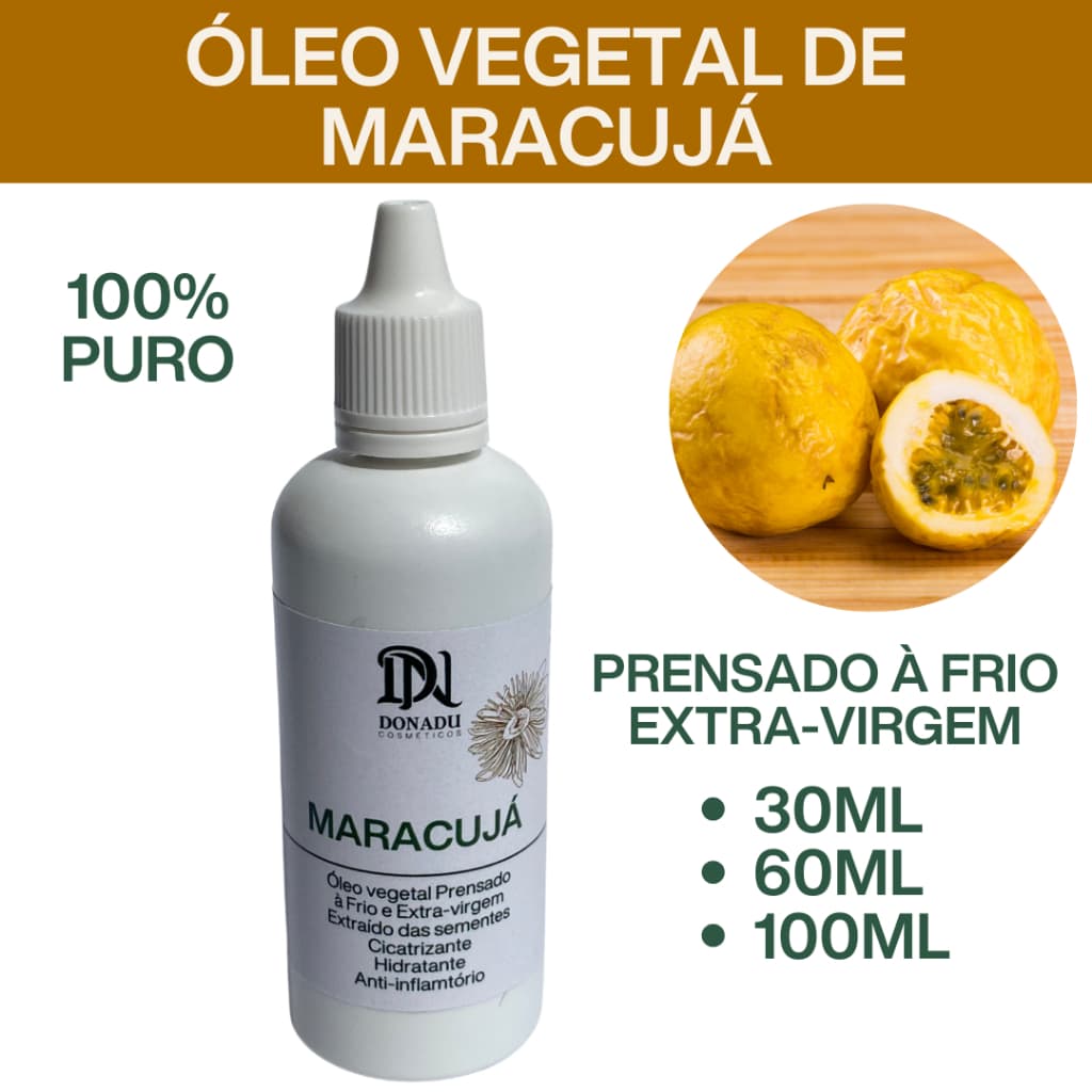 ÓLEO DE MARACUJÁ PRENSADO À FRIO E EXRA-VIRGEM
