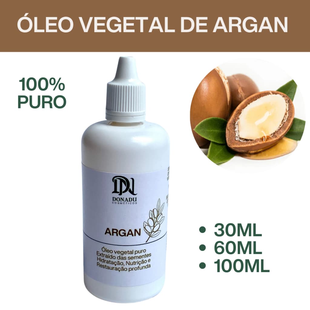 ÓLEO DE ARGAN PURO / RECONSTRUÇÃO DOS FIOS / FRIZZ