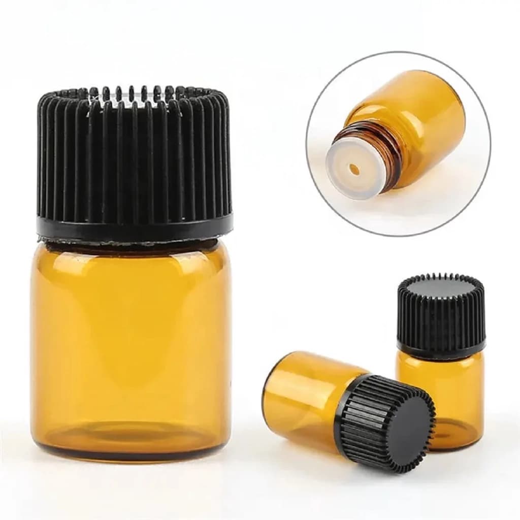 Frascos vidro âmbar gotejador 2ML Para óleo Essenciais, aromaterapia