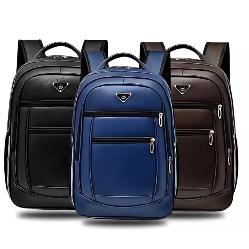 Mochila Masculina Couro Resistente Impermeável Reforçada Linda Prática