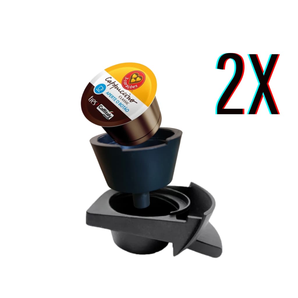 2x Adaptador Cápsulas Três Corações Para Cafeteira Dolce Gusto Preto