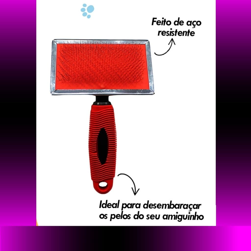 Rasqueadeira Plástica Profissional para Cachorros e Gatos Savana Pet