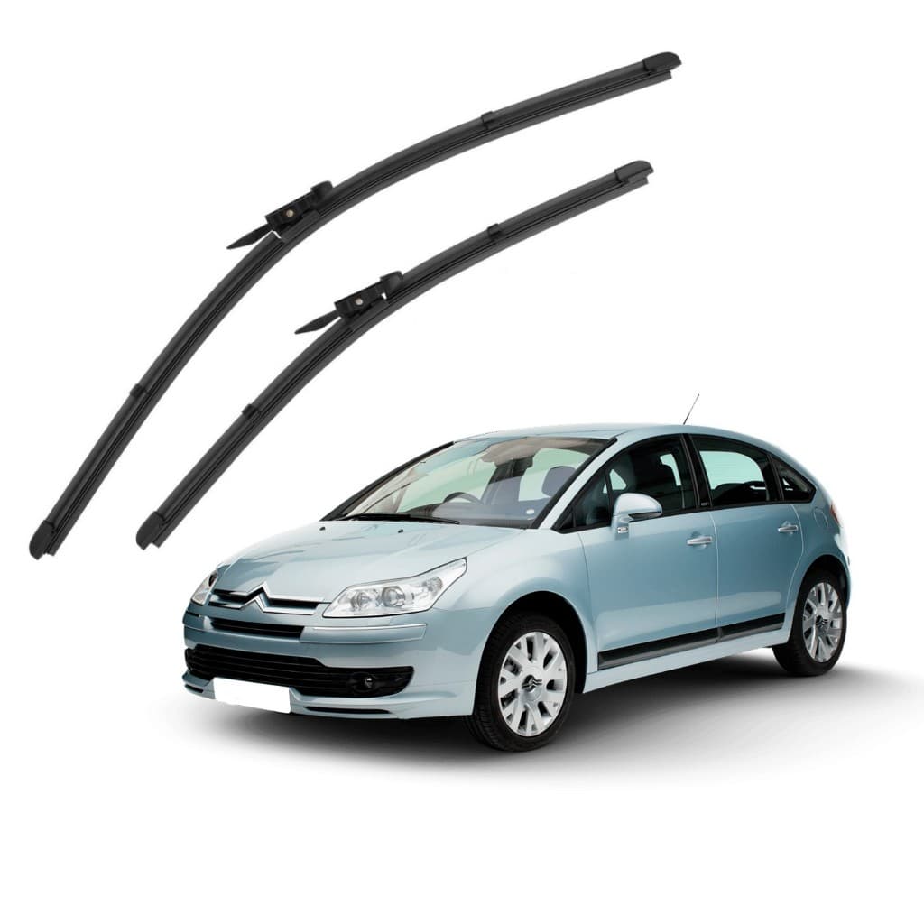 Par Palhetas Limpador Parabrisa Silcone Chuva Citroen C-4 2008 a 2012