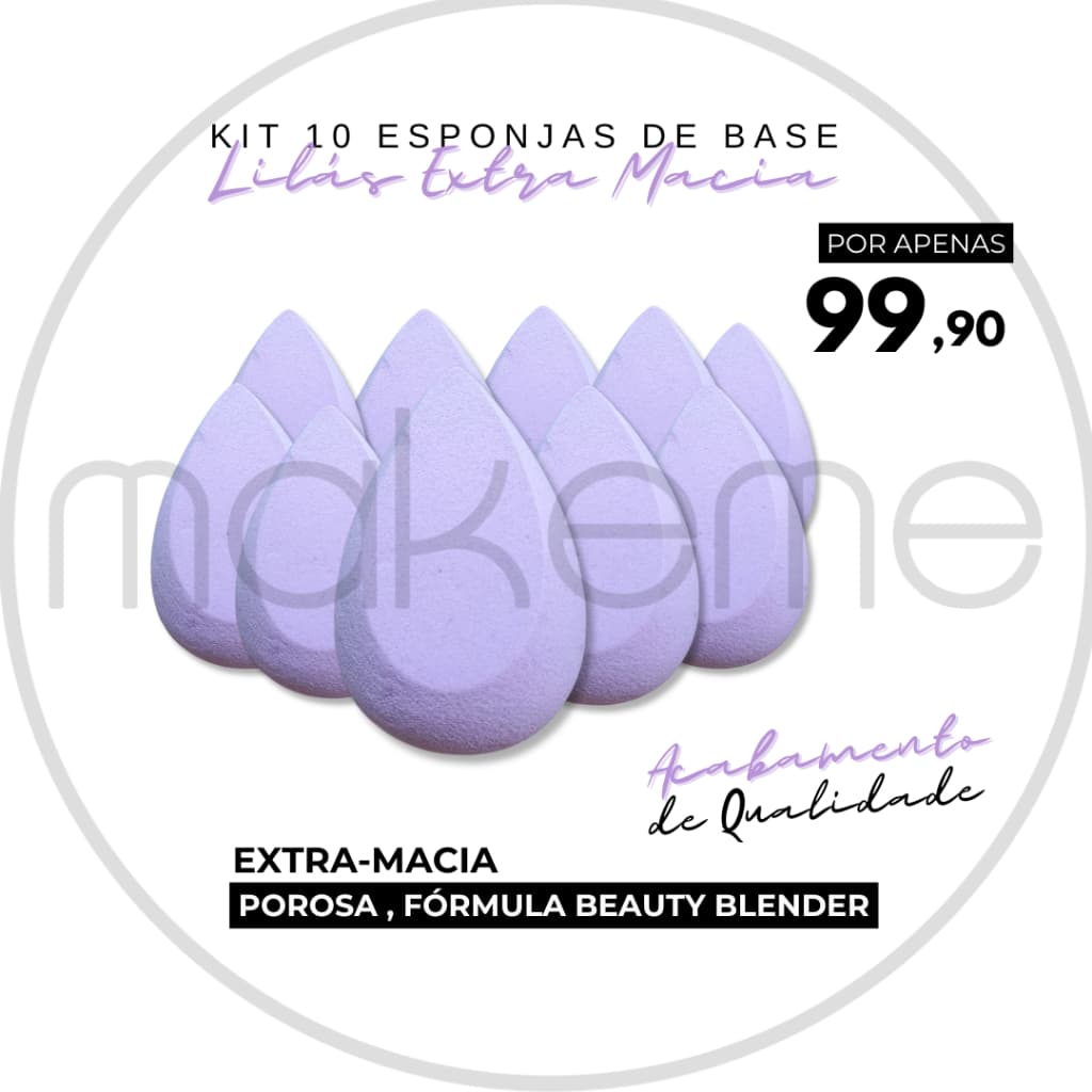 Kit Esponjas para maquiagem cor Lilás EXTRA MACIAS POR APENAS R 9,90CADA - ATACADO