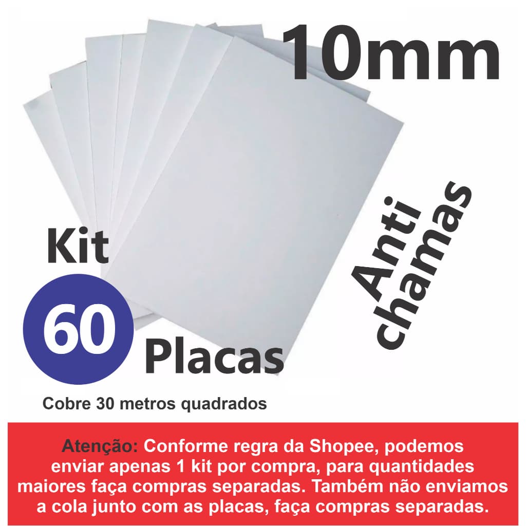 60 placas de EPS FORRO antichamas espessura 10mm (1cm) forro térmico acústico EPS - ENVIO RÁPIDO