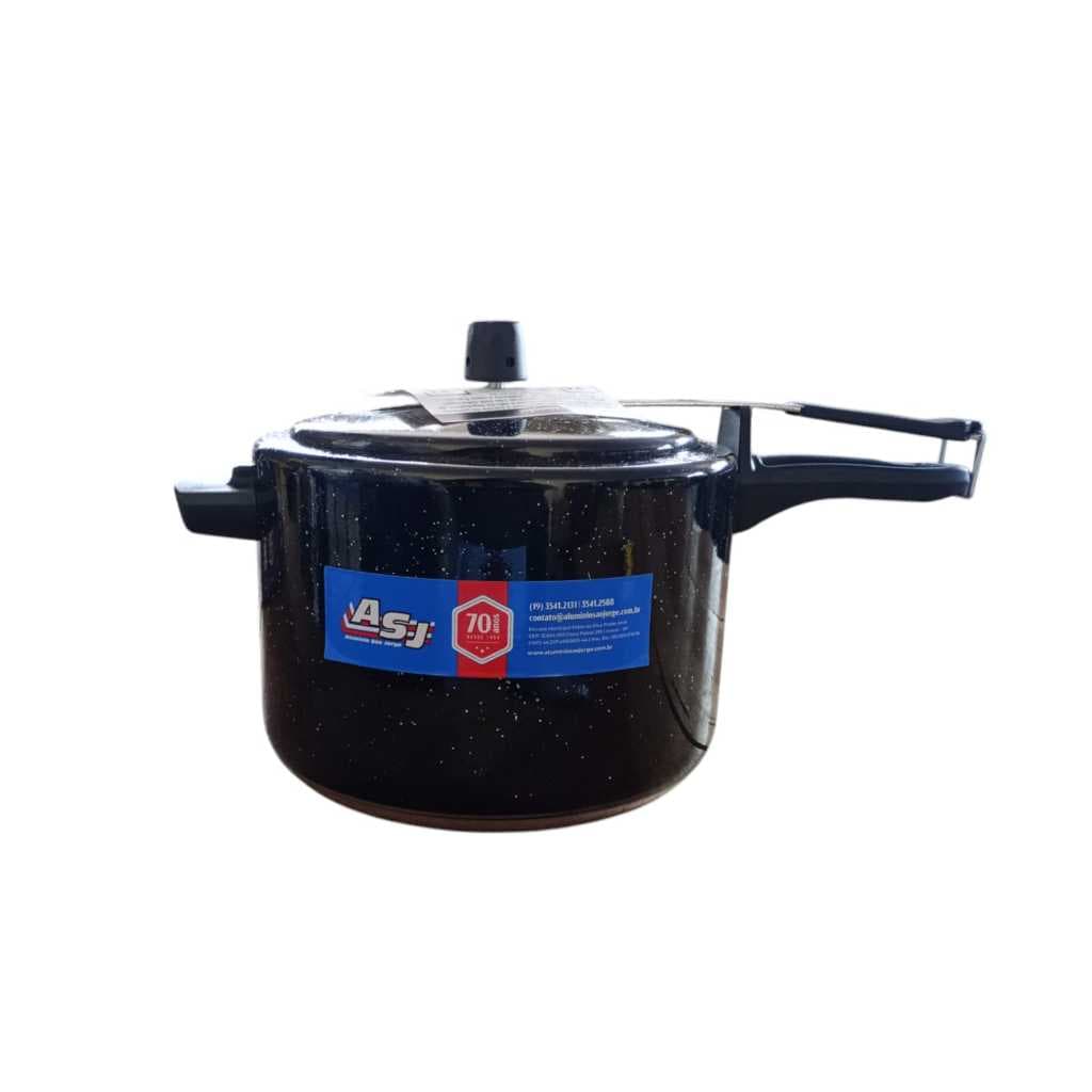 Panela de Pressão 7 Litros PRETA PINTADINHA ASJ + ENVIO RÁPIDO E SEGURO
